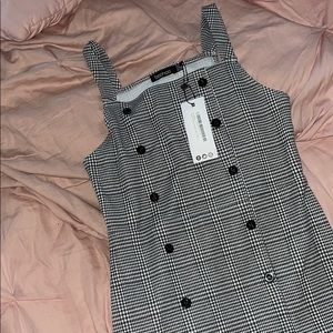 Dogtooth Pinafore Dress